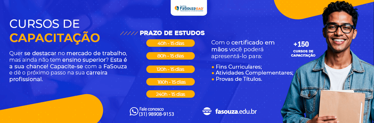 Cursos de Capacitação Profissional EAD na Faculdade FaSouza