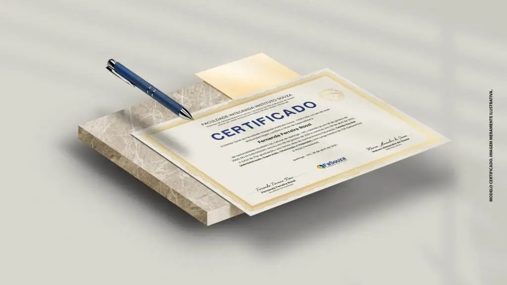 Modelo de certificado da Pós-Graduação em Educação Especial e Inclusiva - Ênfase na Atuação do Pedagogo na Avaliação Diagnóstica 360 Horas – Faculdade FaSouza reconhecida pelo MEC