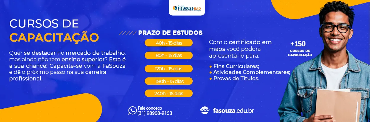 Cursos de Capacitação Profissional EAD na Faculdade FaSouza - Certificados reconhecidos e flexíveis