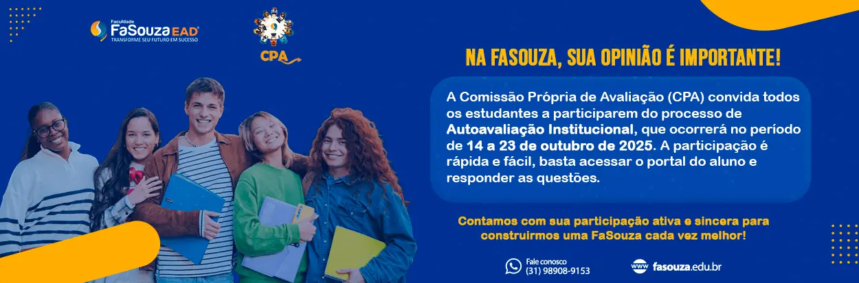 Avaliação CPA Outubro - Faculdade FaSouza | Comissão Própria de Autoavaliação - Resultados e Relatórios