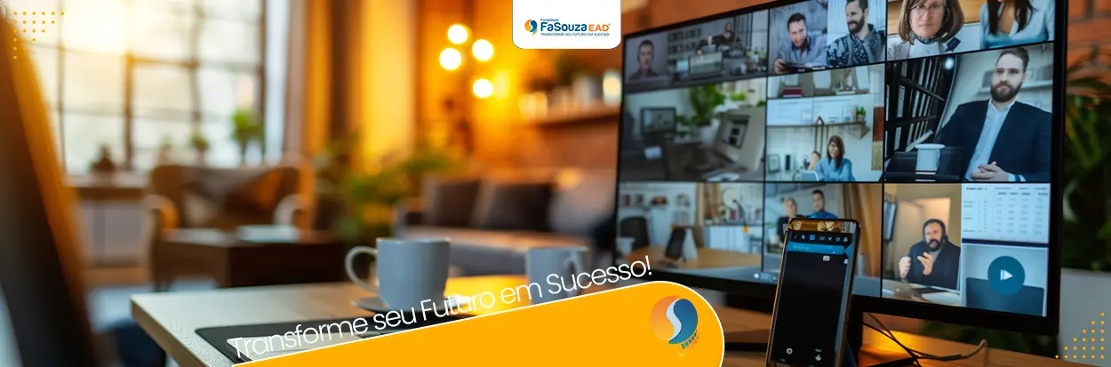 Webinar EAD ao vivo da Faculdade FaSouza com aulas online interativas